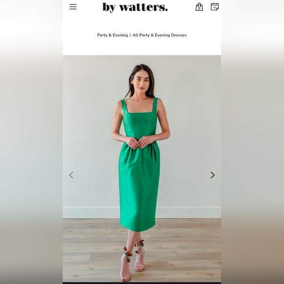 Watters Seaside Green     Sleeveless Square Neck Sundress Size 6 - Picture 4 of 13